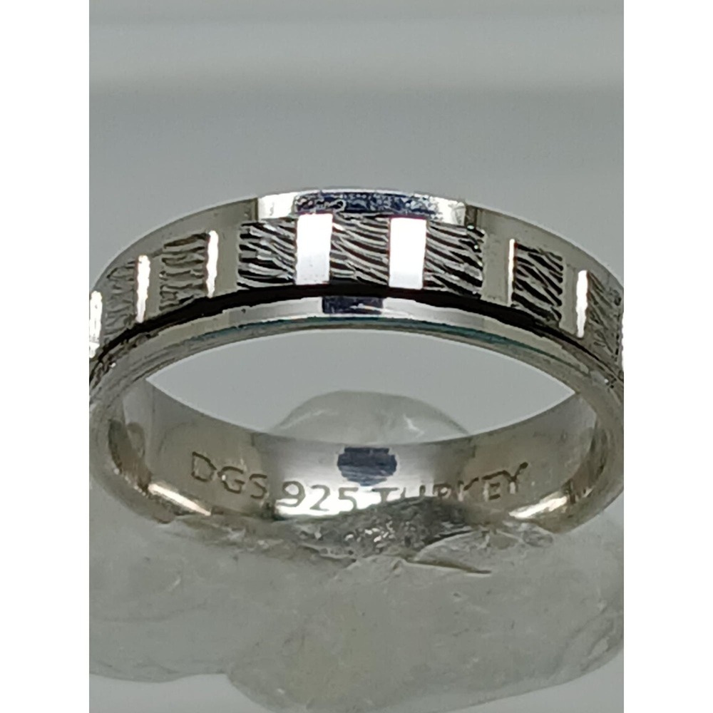 Vintage DGS Sterling‎ Silver Diamond-cut Spinner Ring Size 7